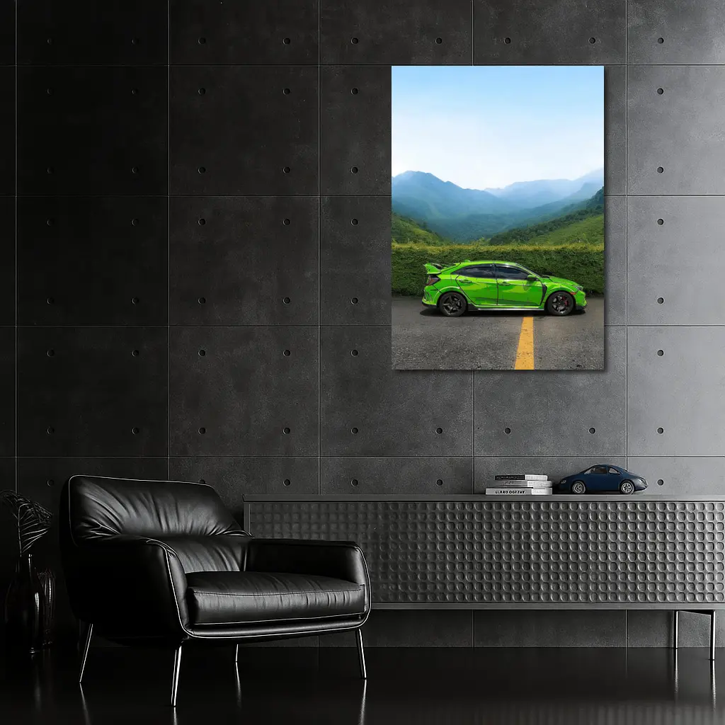 Honda Civic Type R Green Mountain Road – Wall Art