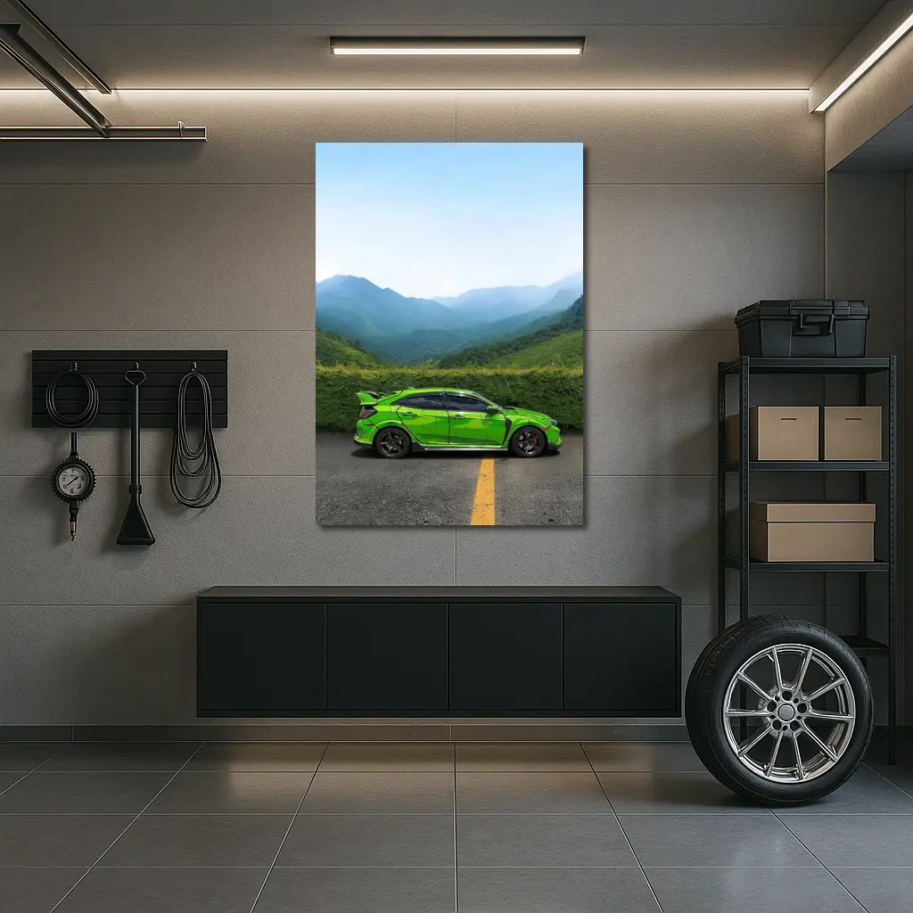 Honda Civic Type R Green Mountain Road – Wall Art