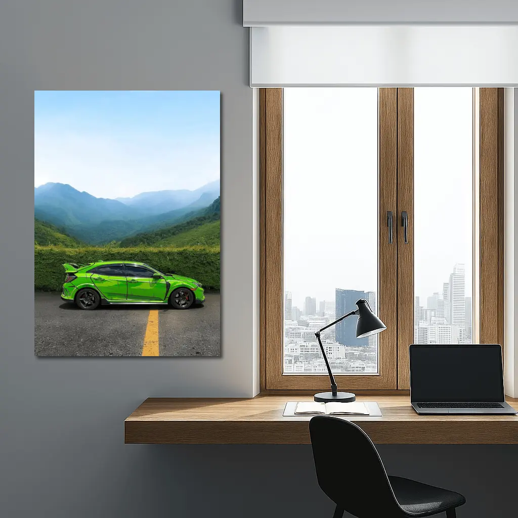Honda Civic Type R Green Mountain Road – Wall Art