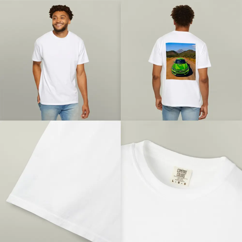 Green Honda Civic Front View Mountain Road – T-Shirts