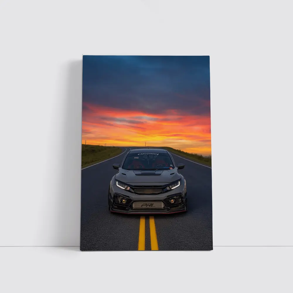 Honda Civic Type R Sunset Road – Wall Art