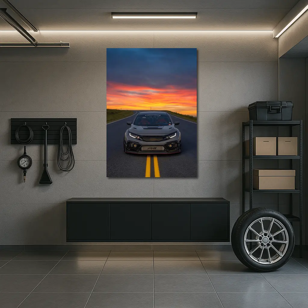Honda Civic Type R Sunset Road – Wall Art