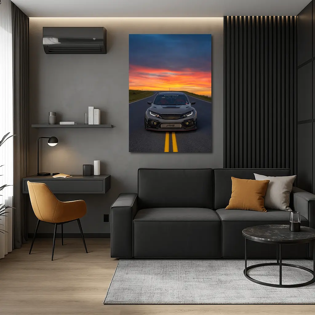 Honda Civic Type R Sunset Road – Wall Art