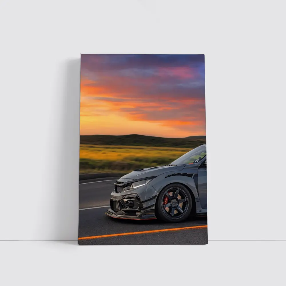 Honda Civic Type R Grey Sunset Road – Wall Art