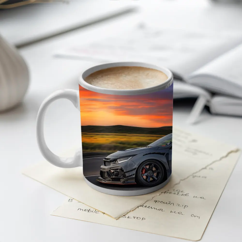 Honda Civic Type R Grey Sunset Road – Mugs