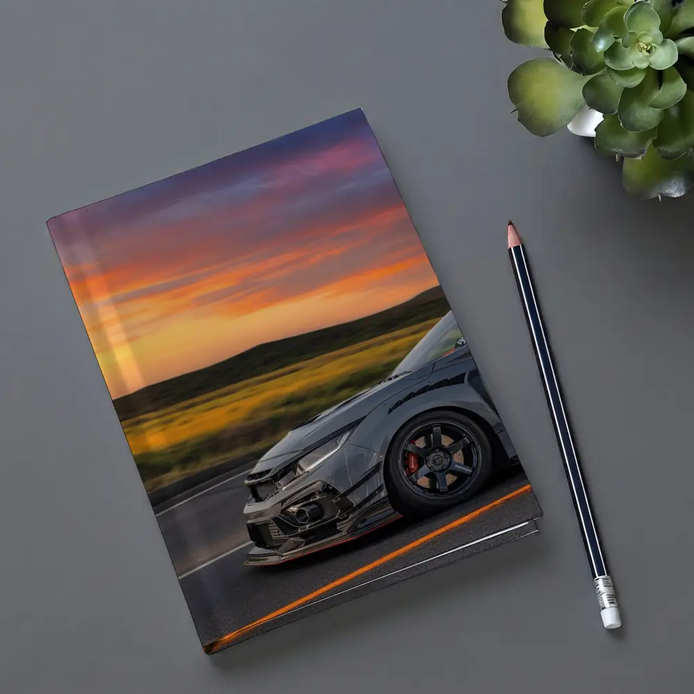 Honda Civic Type R Grey Sunset Road – Notebooks