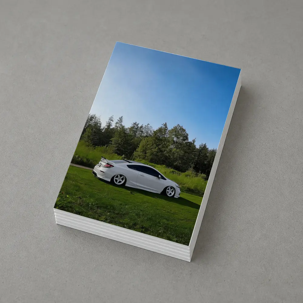 Honda Civic Coupe Slammed White Nature Setting – Postcards