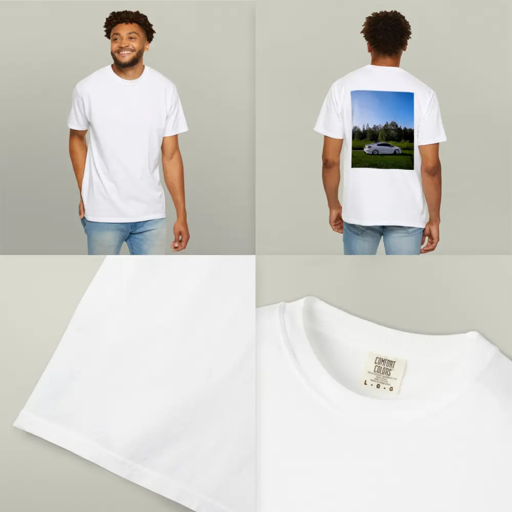 Honda Civic Coupe Slammed White Nature Setting – T-Shirts