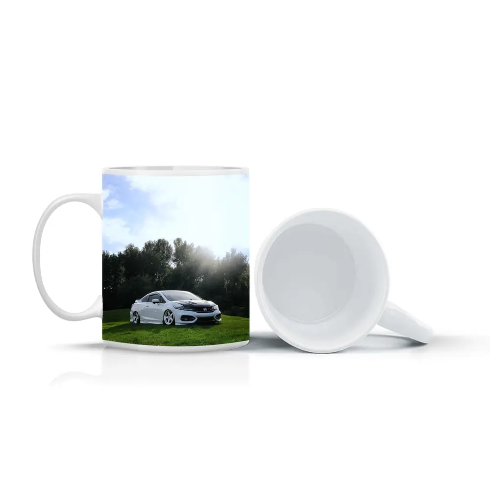 Honda Civic Coupe Slammed Green Hillside – Mugs