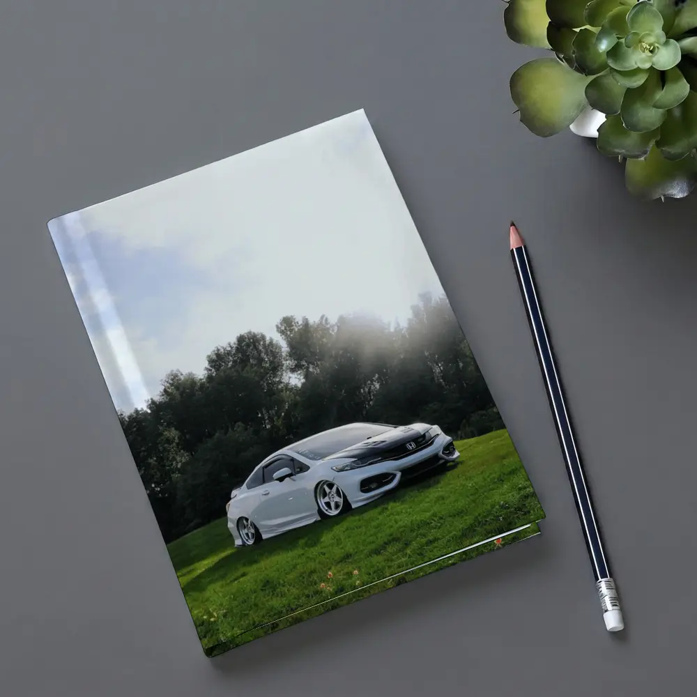 Honda Civic Coupe Slammed Green Hillside – Notebooks