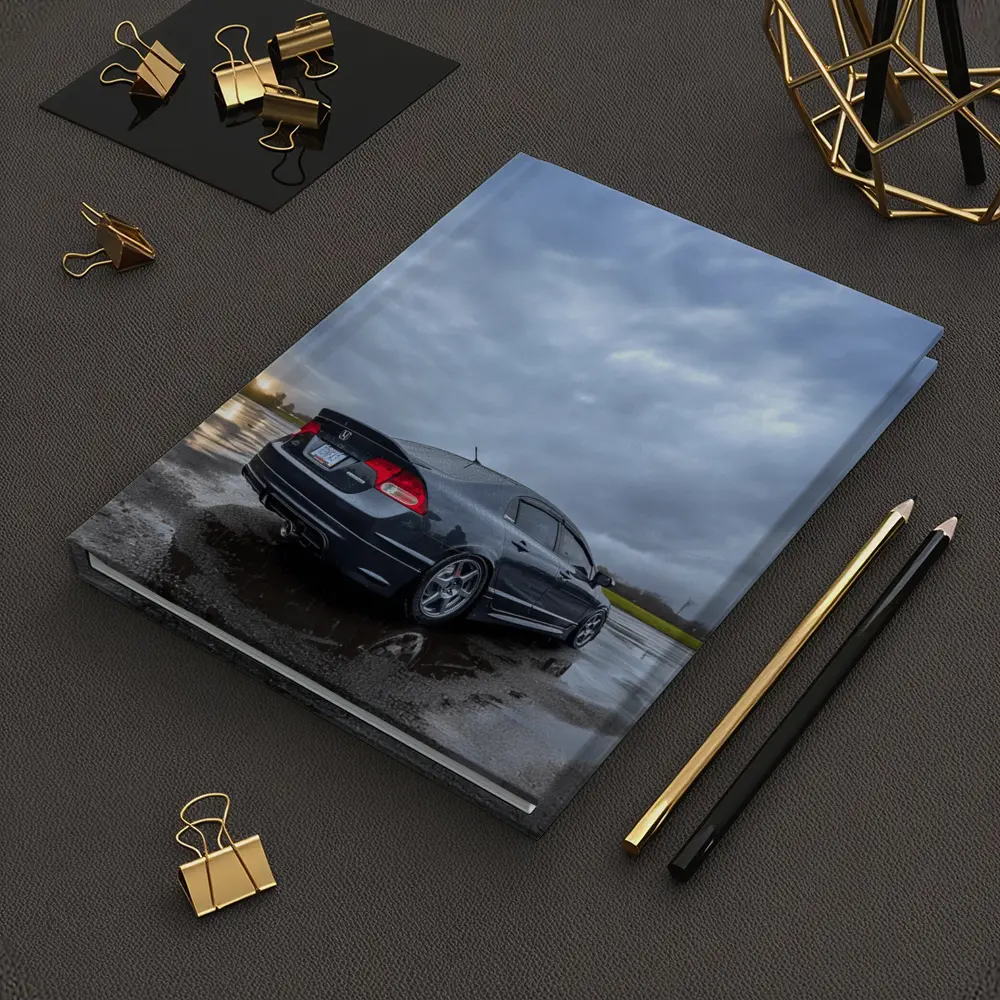 Honda Civic Sedan Wet Parking Lot Cloudy Sky – Notebooks