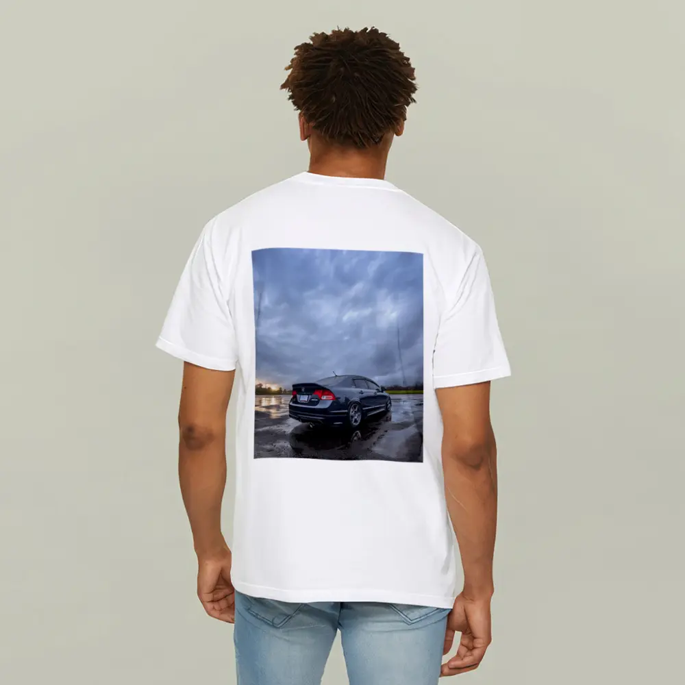 Honda Civic Sedan Wet Parking Lot Cloudy Sky – T-Shirts