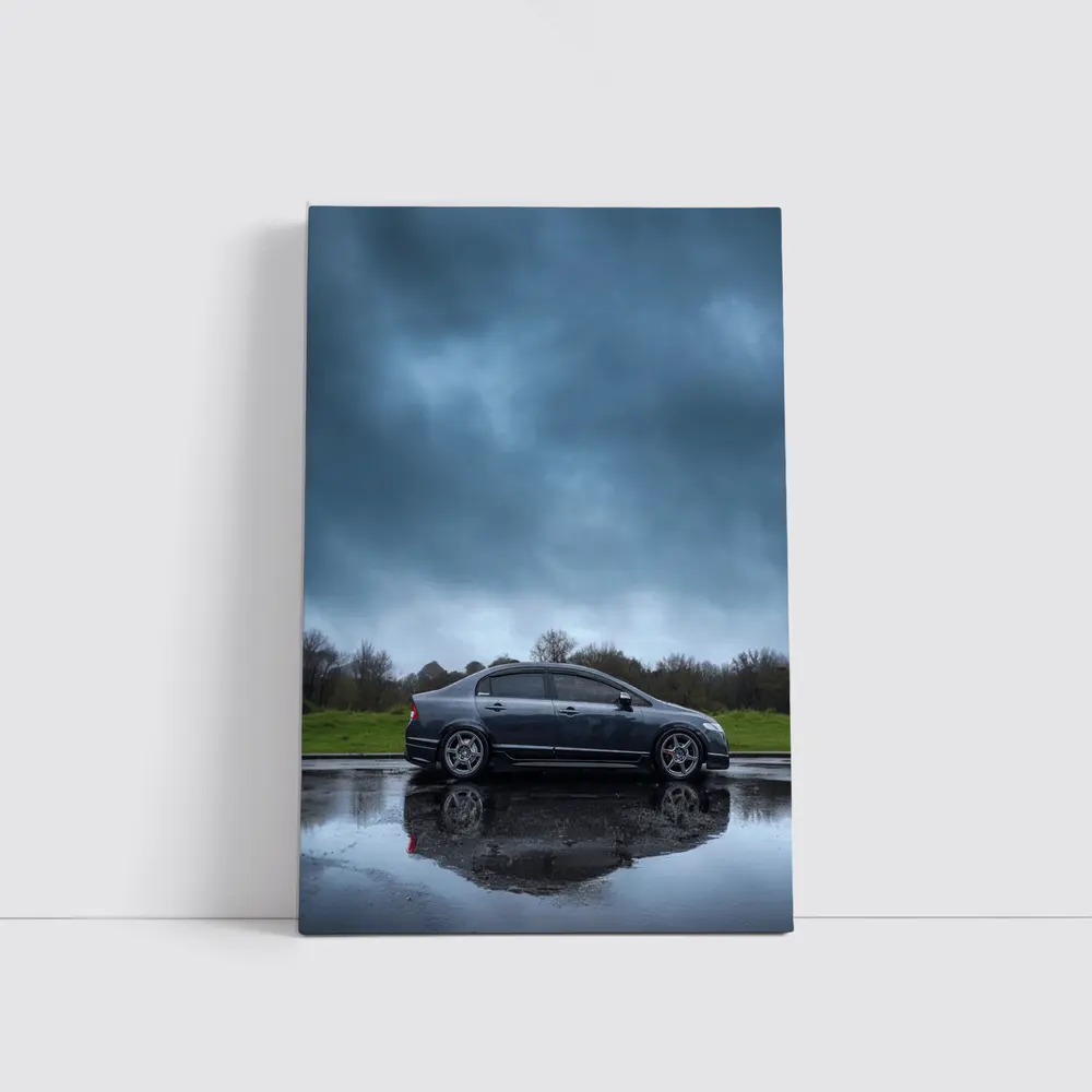 Honda Civic Sedan Rainy Day Dark Sky – Wall Art