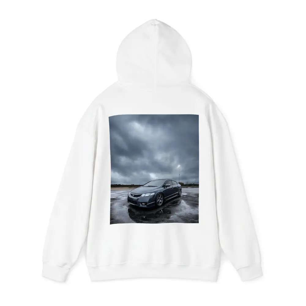 Honda Civic Sedan Wet Parking Lot Overcast – Hoodies