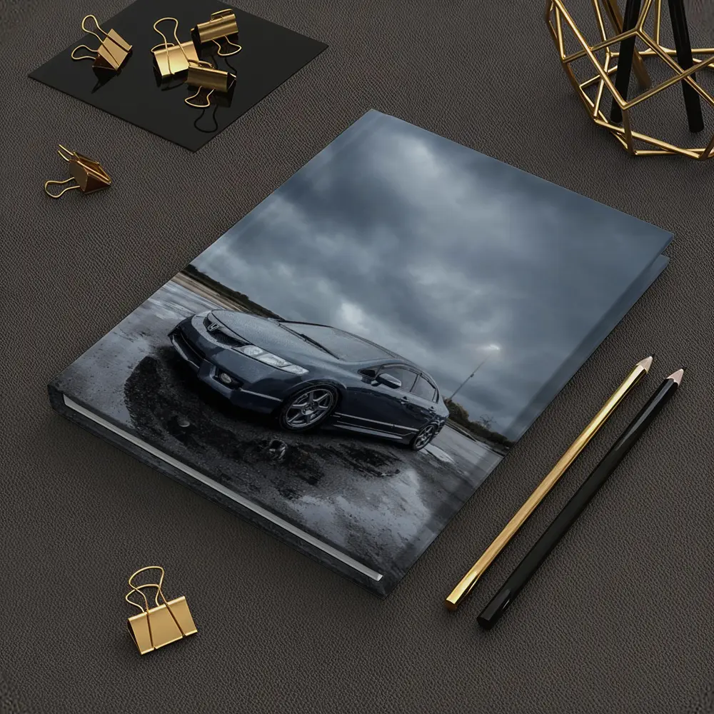 Honda Civic Sedan Wet Parking Lot Overcast – Notebooks