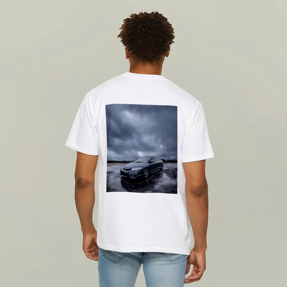 Honda Civic Sedan Wet Parking Lot Overcast – T-Shirts