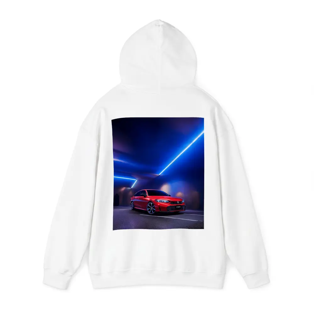 Honda Civic Red Under Blue Neon Lights – Hoodies