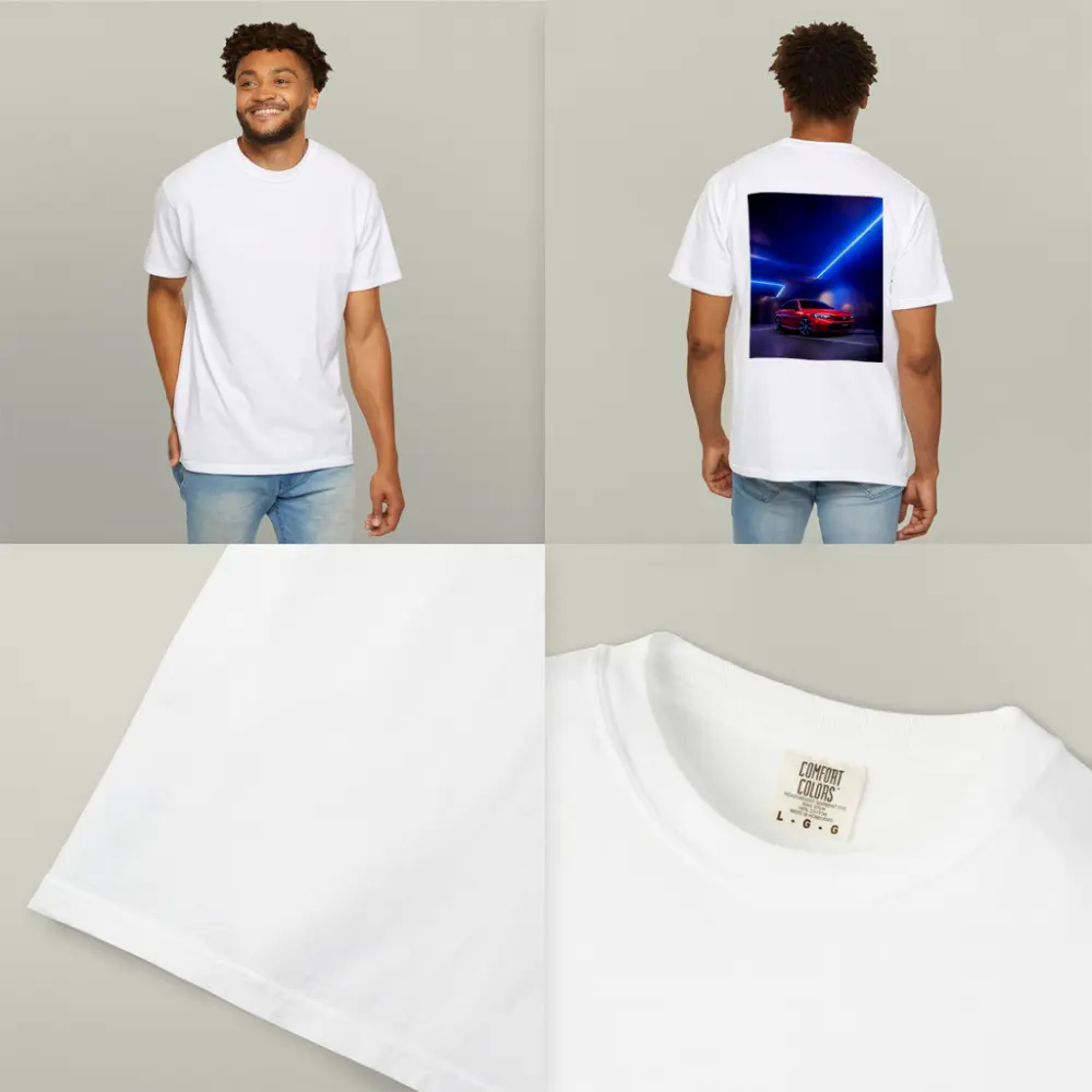 Honda Civic Red Under Blue Neon Lights – T-Shirts