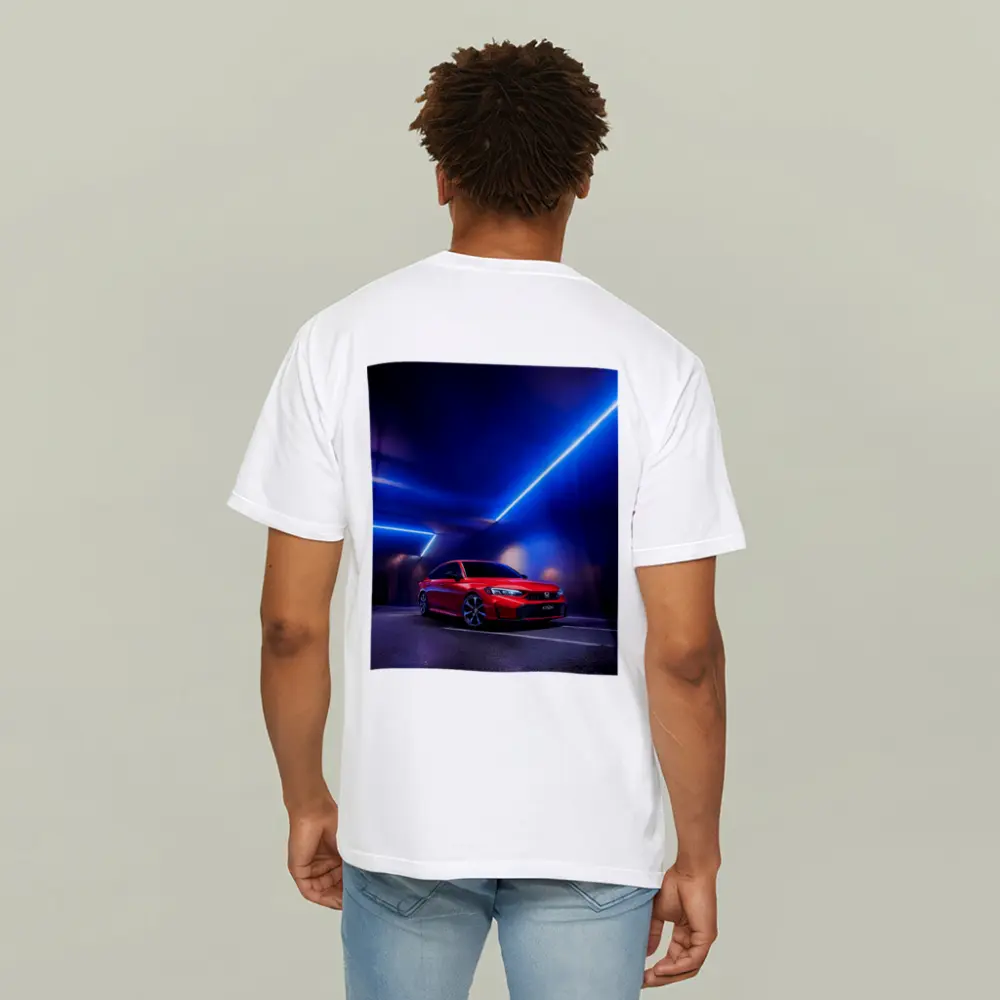 Honda Civic Red Under Blue Neon Lights – T-Shirts