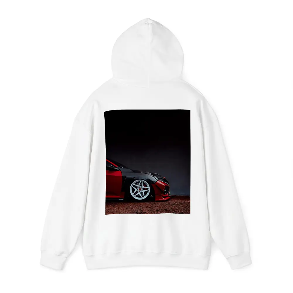Honda Civic Red Black Wide Body Dark Background – Hoodies