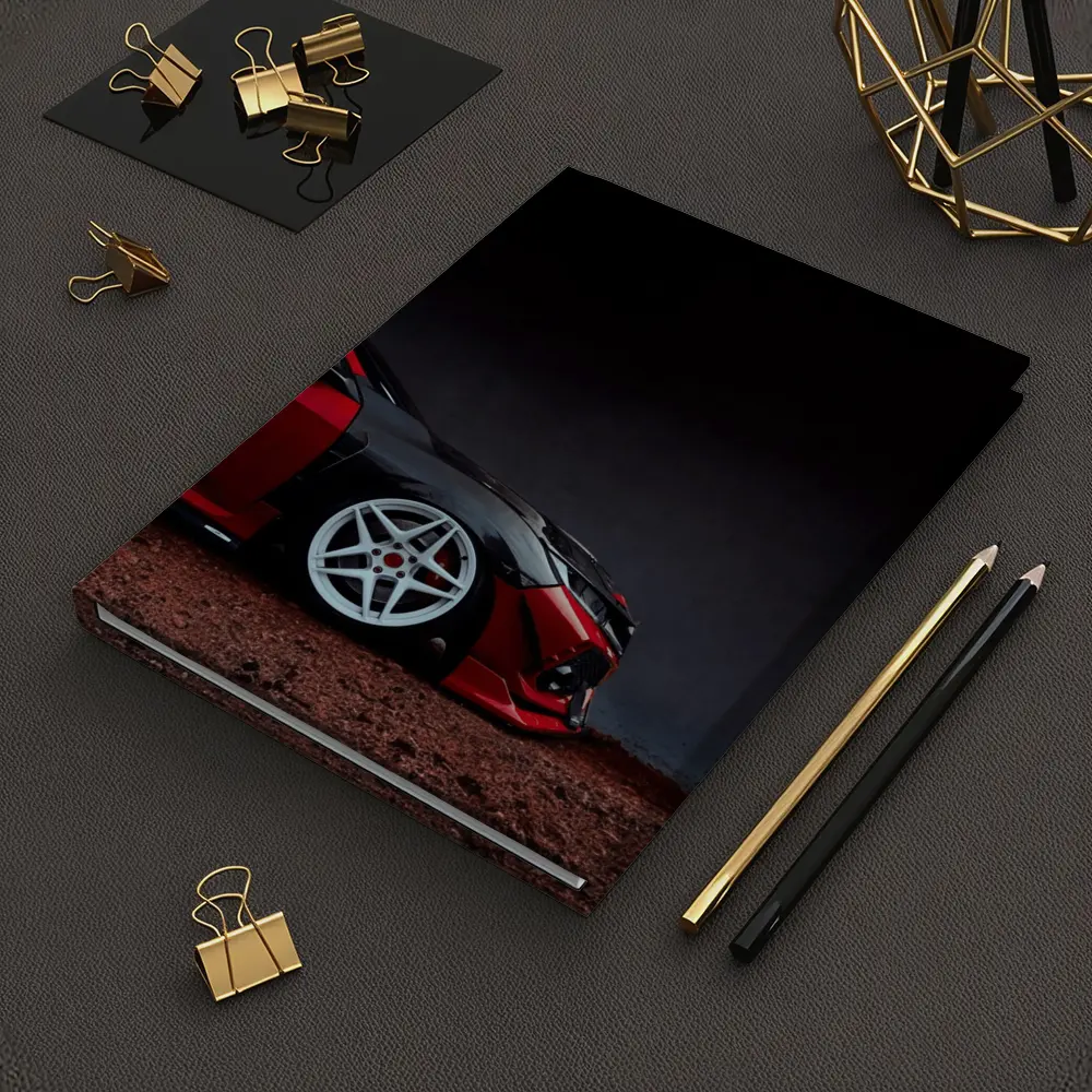 Honda Civic Red Black Wide Body Dark Background – Notebooks