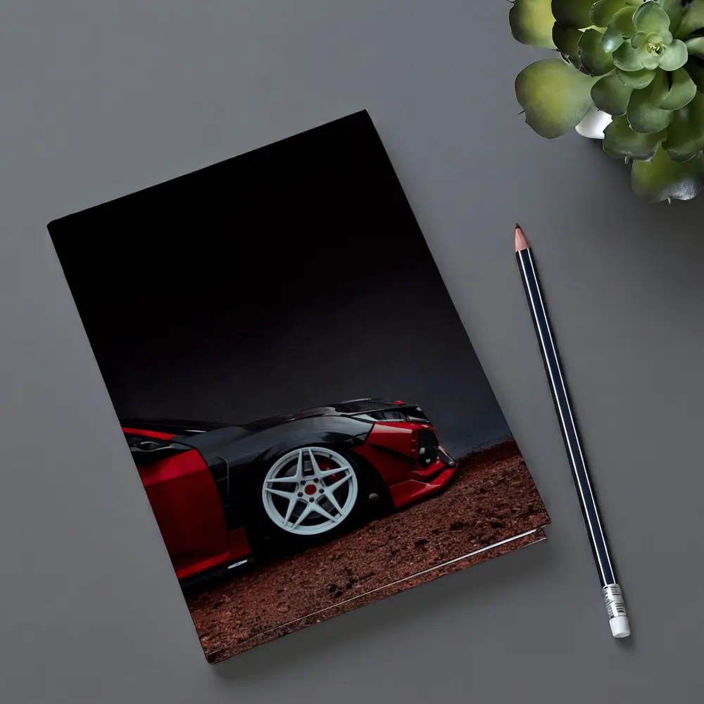Honda Civic Red Black Wide Body Dark Background – Notebooks