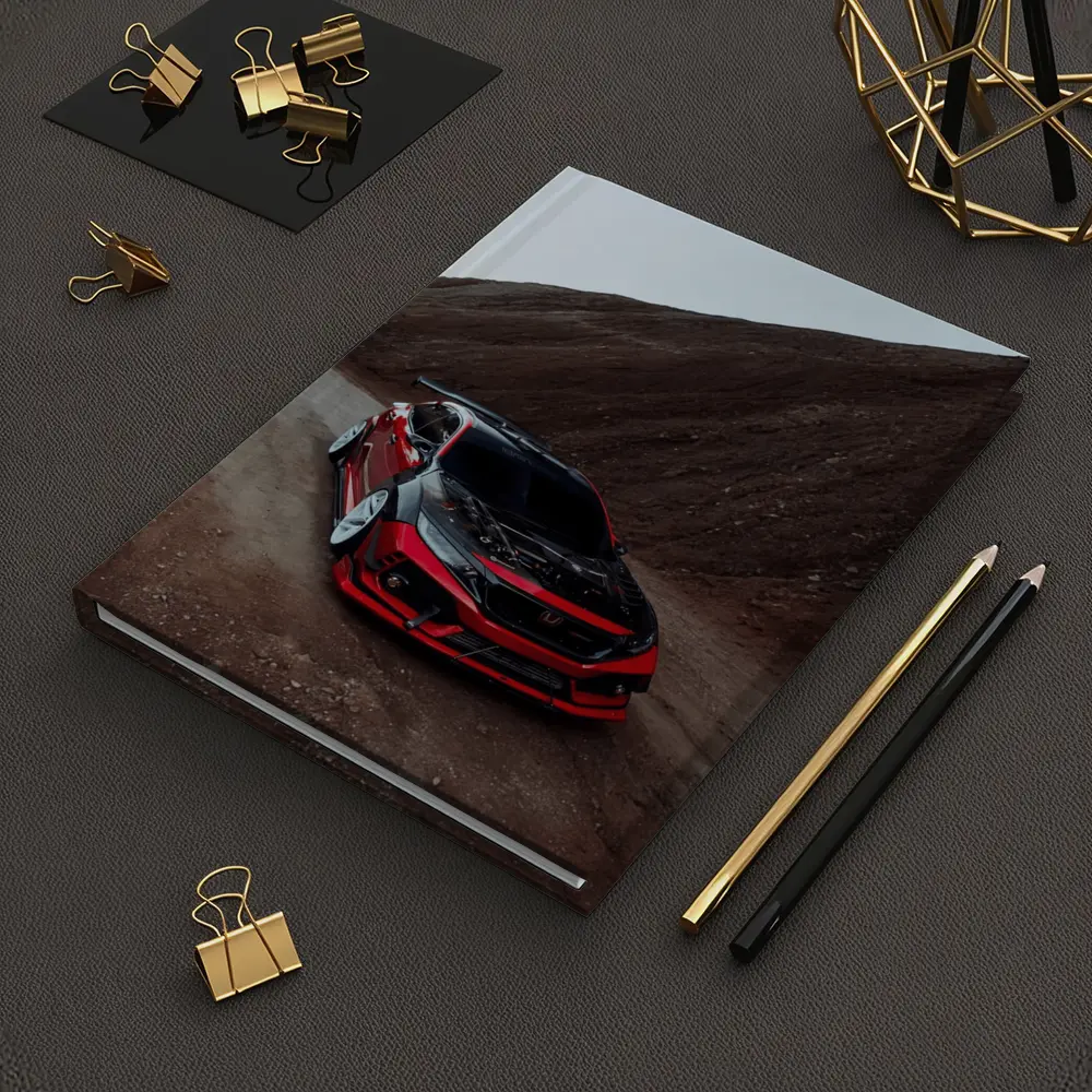 Honda Civic Red Modified Car Mountain Backdrop – Notebooks