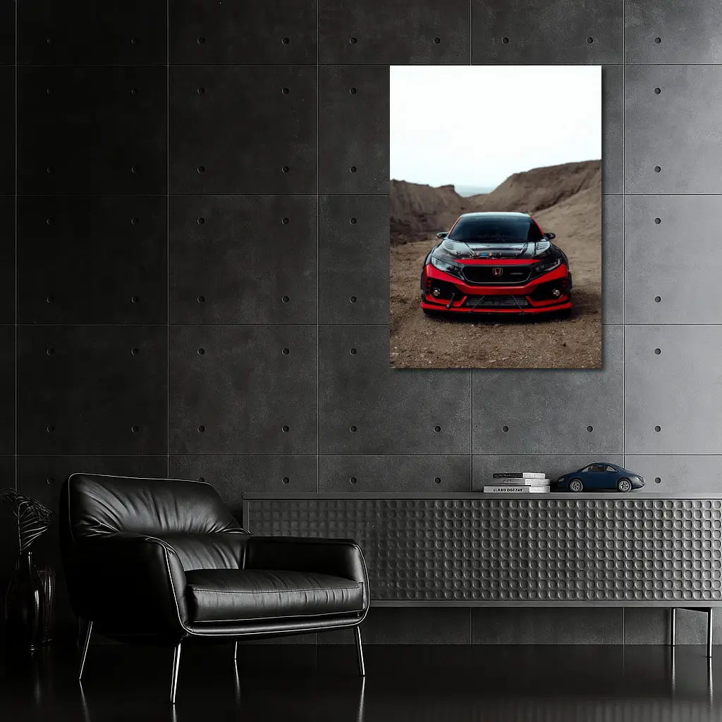 Honda Civic Type R Red Mountain Dirt Road – Wall Art