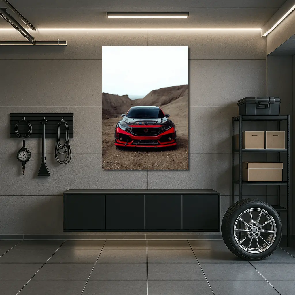 Honda Civic Type R Red Mountain Dirt Road – Wall Art