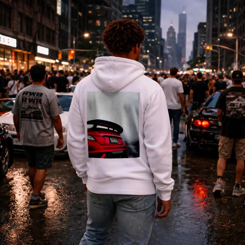 Honda Civic Type R Red Foggy Background – Hoodies