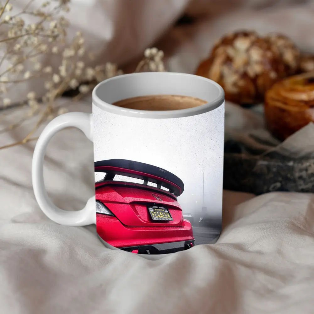 Honda Civic Type R Red Foggy Background – Mugs