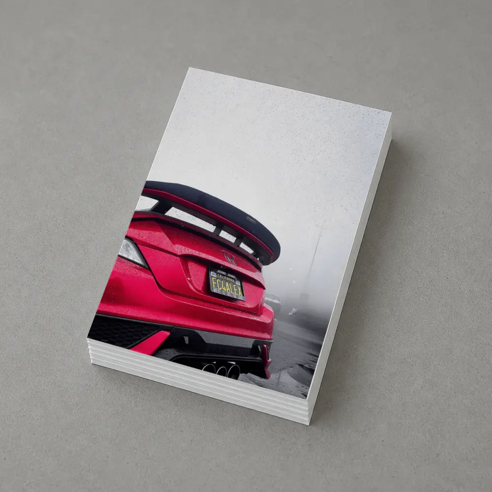 Honda Civic Type R Red Foggy Background – Postcards