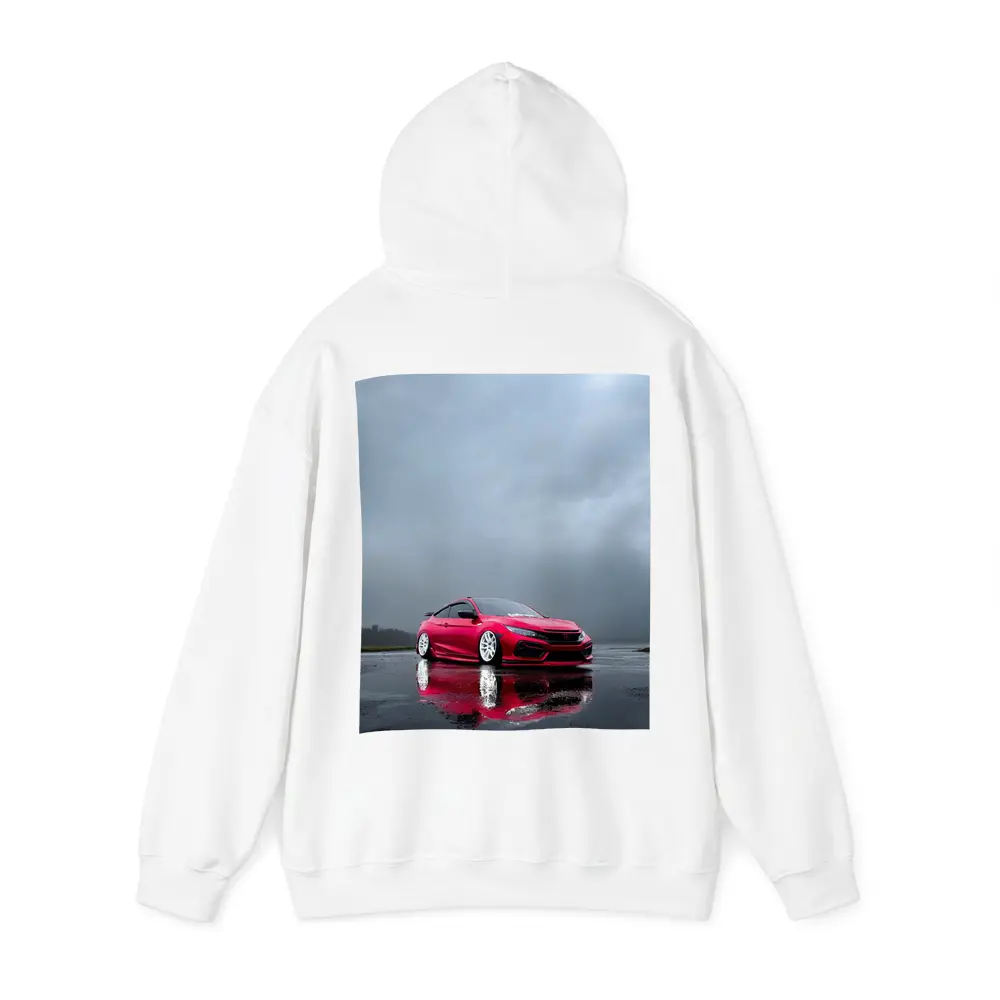 Red Honda Civic Stance Rainy Gray Sky – Hoodies