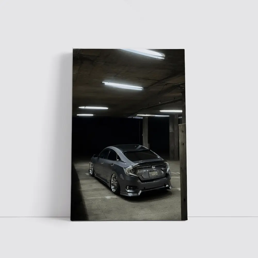Honda Civic Stance Dark Parking Garage – Wall Art