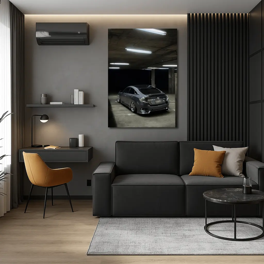 Honda Civic Stance Dark Parking Garage – Wall Art