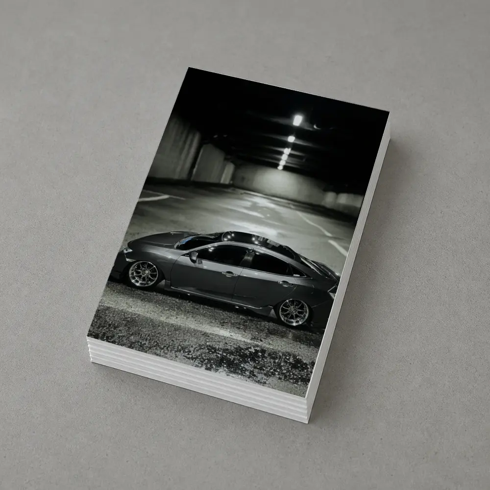 Honda Civic Slammed Low Parking Garage Night – Postcards