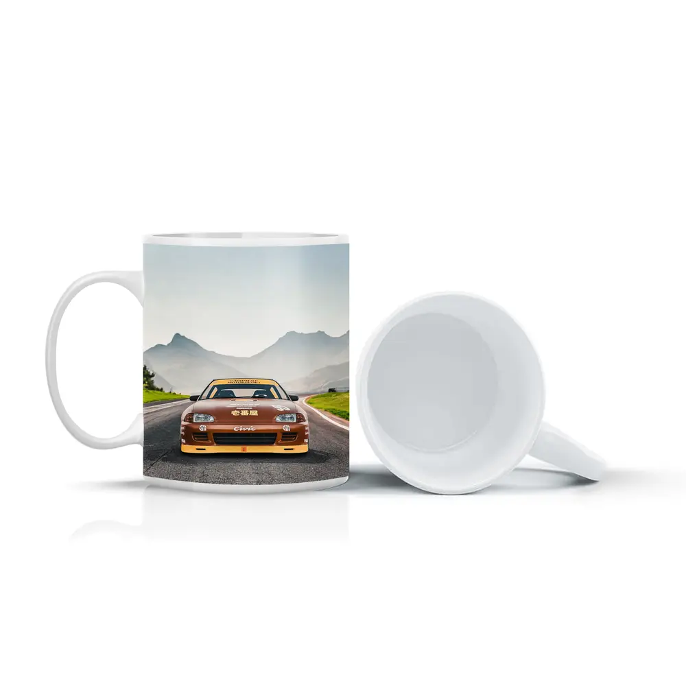 Honda Civic Sport Racing on Mountain Road – Mugs