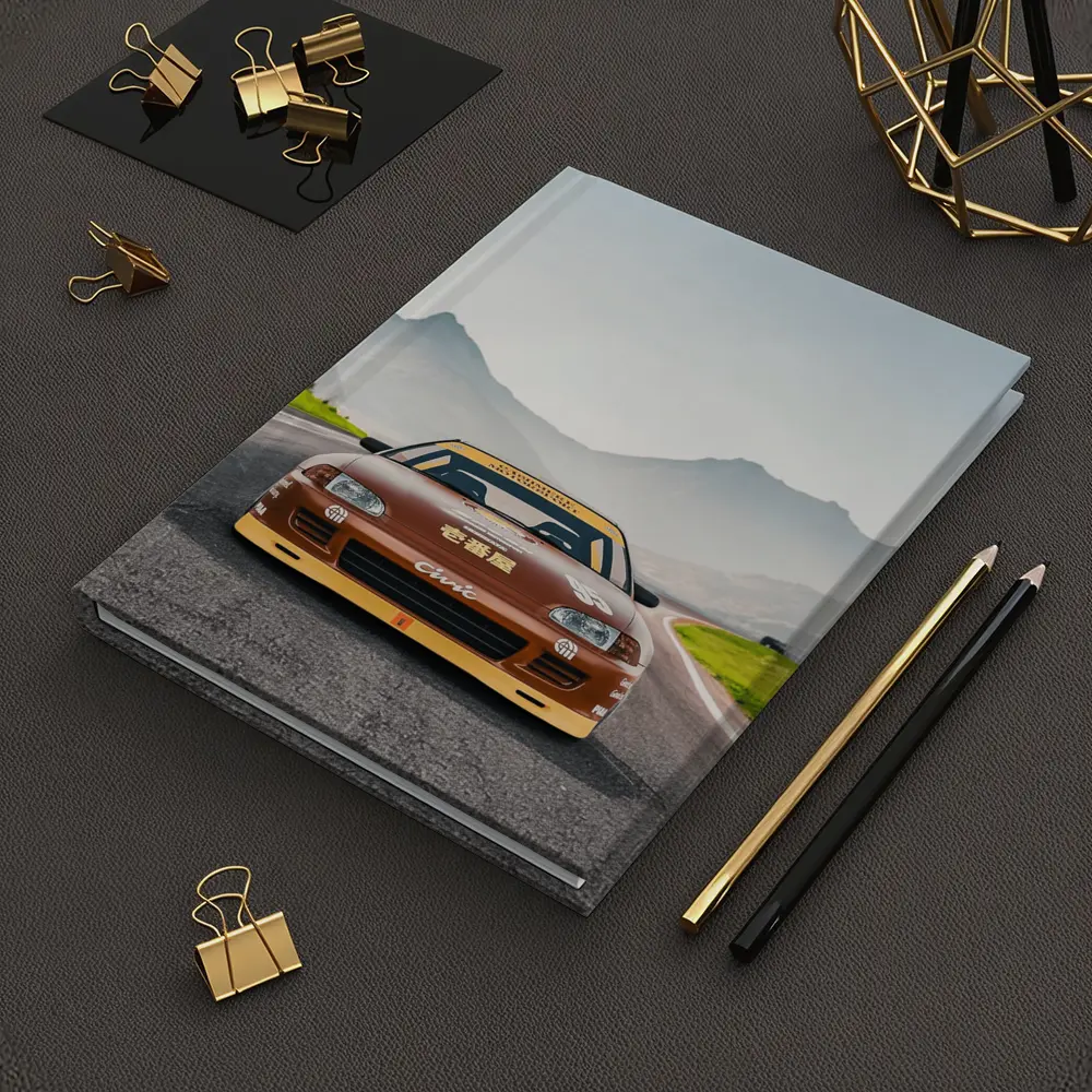 Honda Civic Sport Racing on Mountain Road – Notebooks