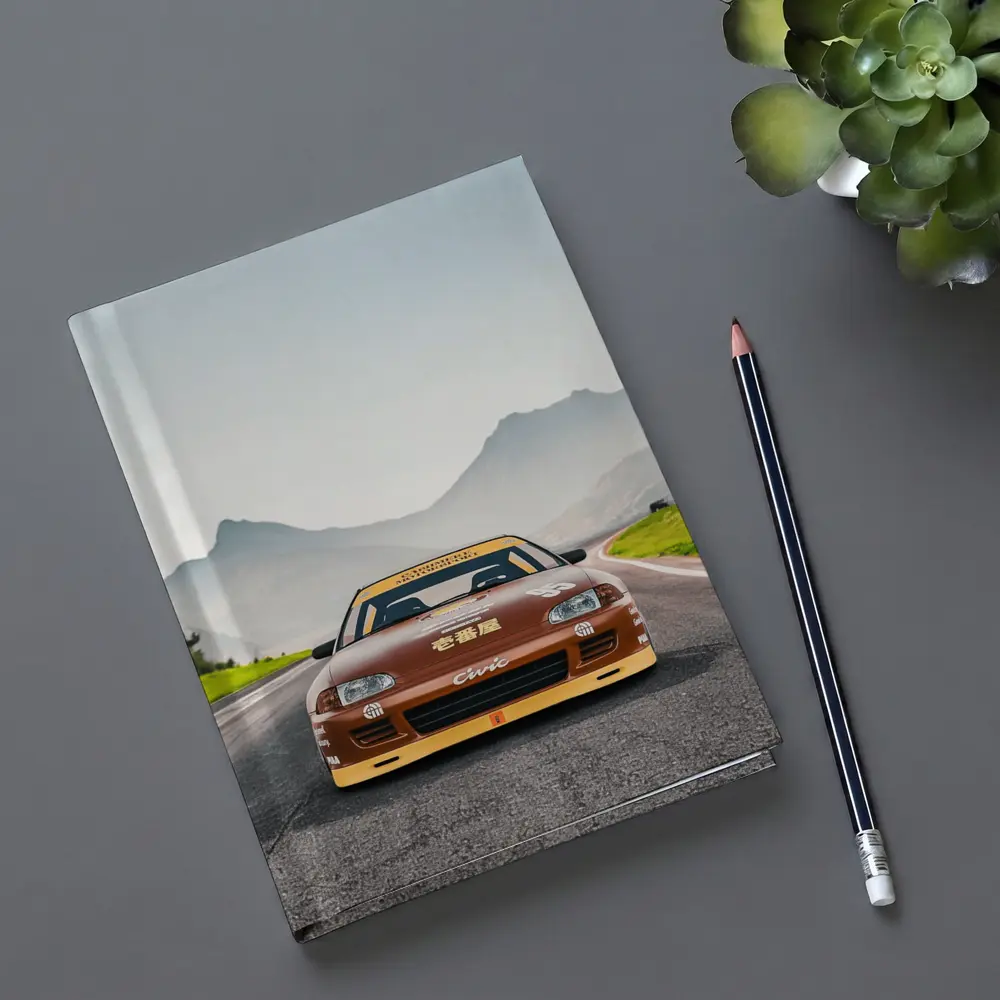 Honda Civic Sport Racing on Mountain Road – Notebooks
