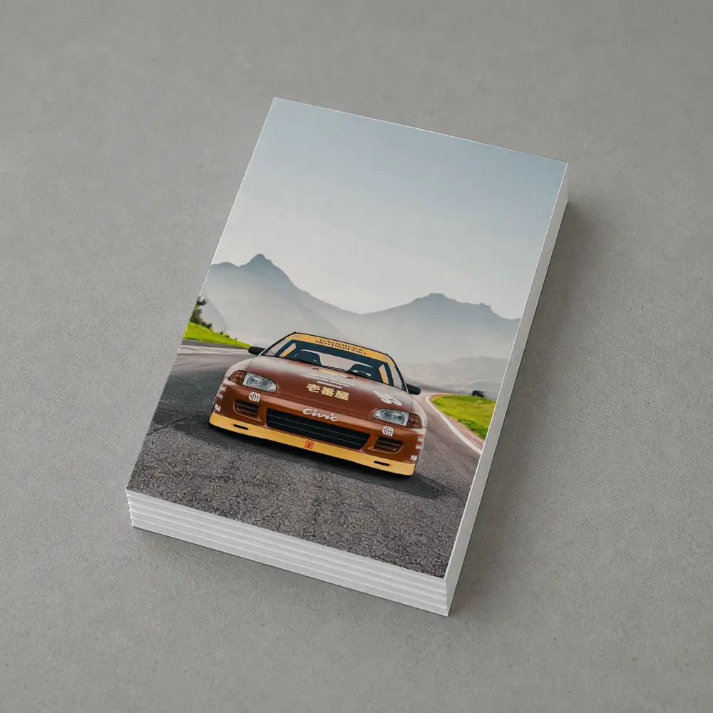 Honda Civic Sport Racing on Mountain Road – Postcards
