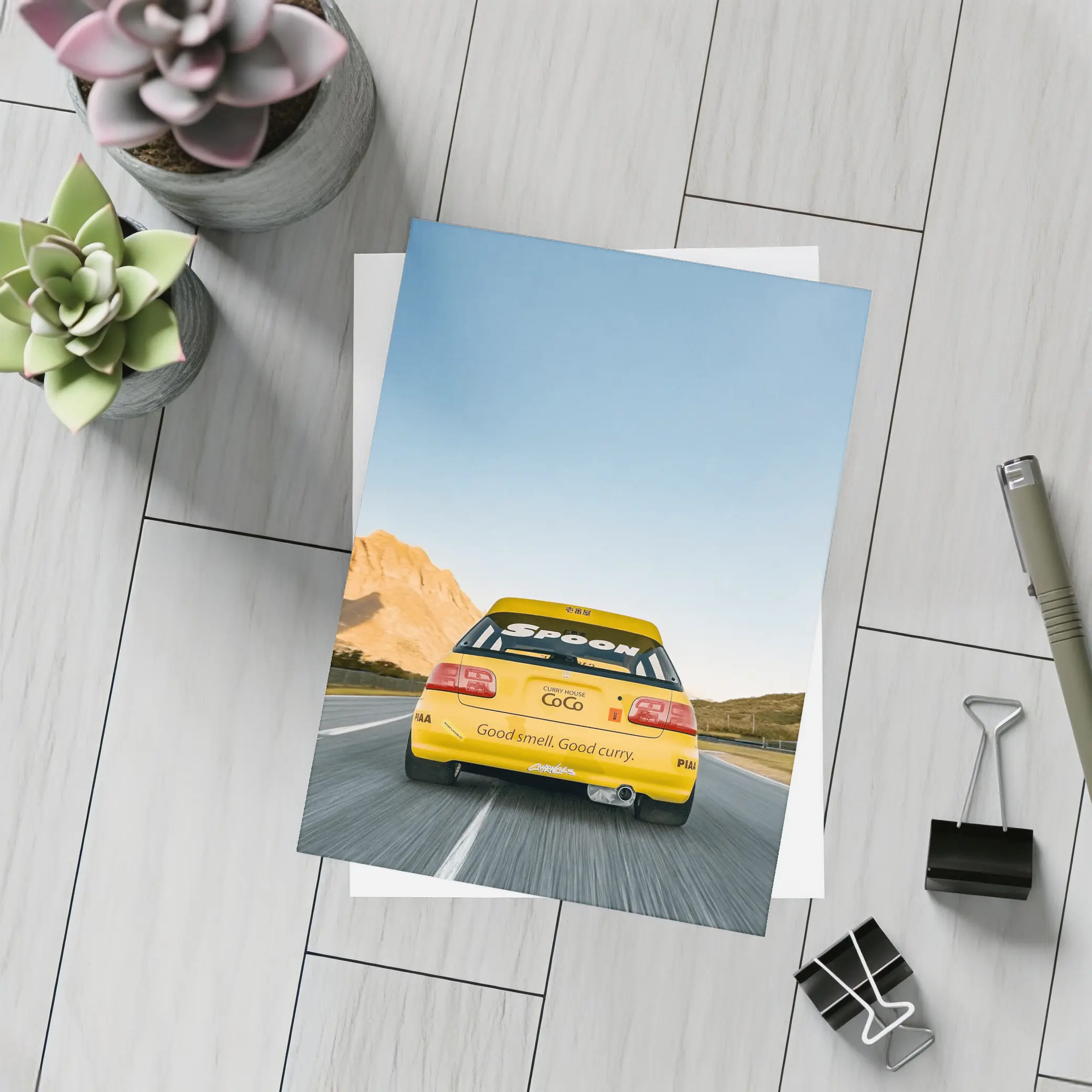 Honda Civic Spoon Sports Yellow Mountain Road – Postcards