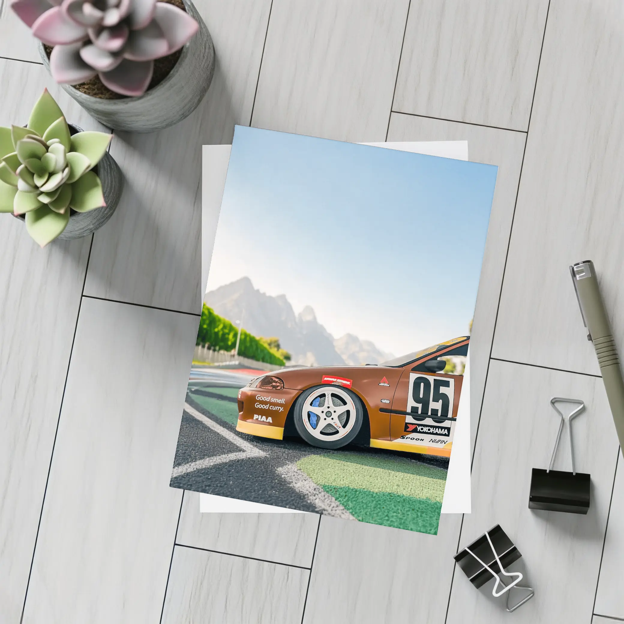 Honda Civic Race Car Mountain Track – Postcards