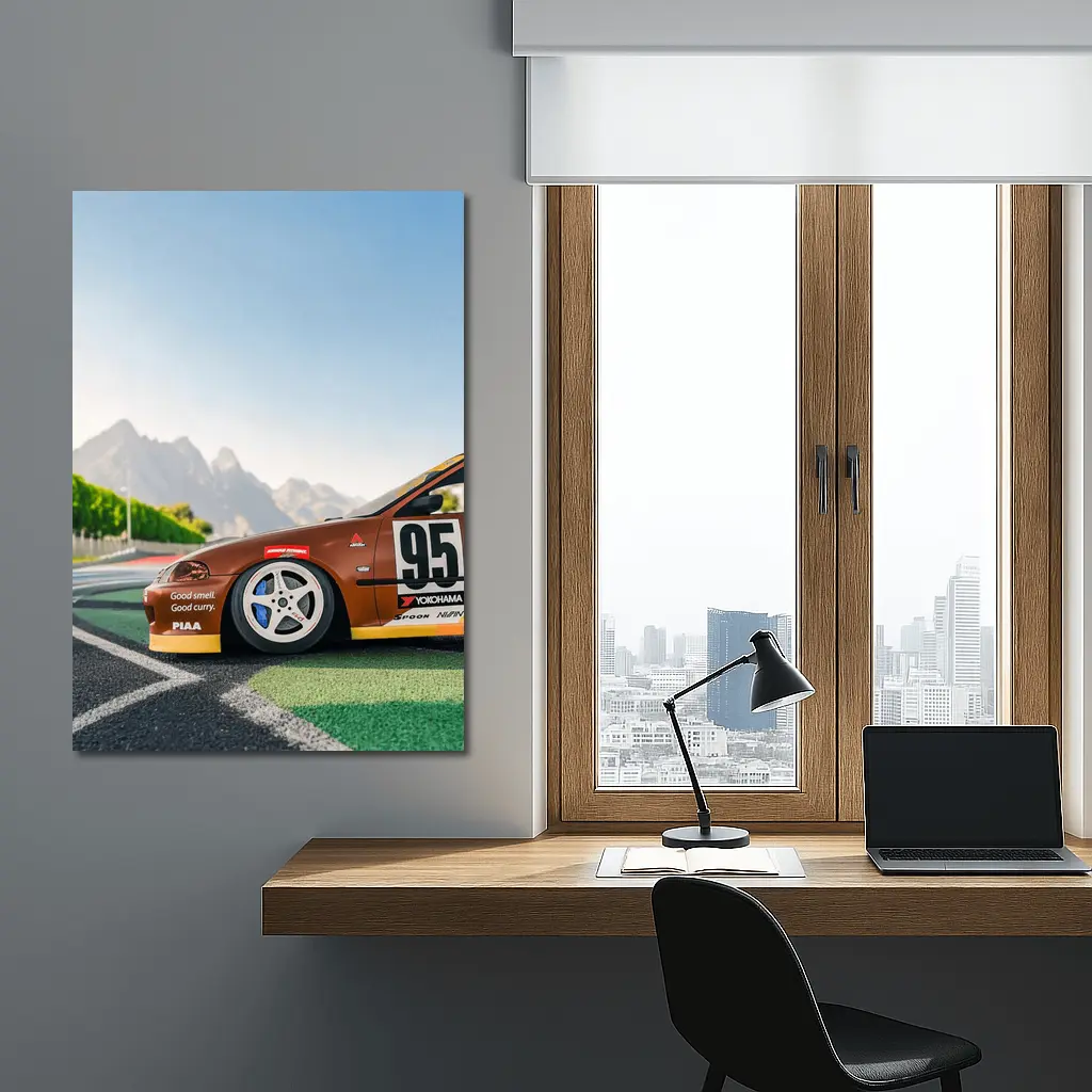 Honda Civic Race Car Mountain Track – Wall Art