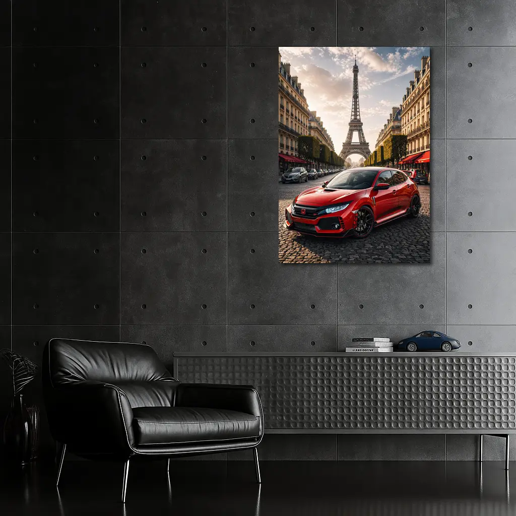 Honda Civic Type R Paris Eiffel Tower – Wall Art