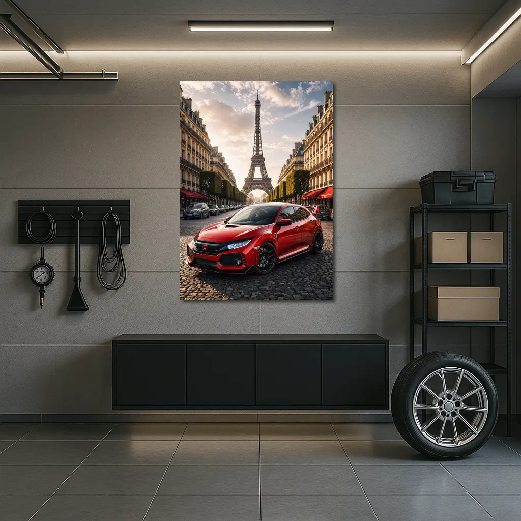 Honda Civic Type R Paris Eiffel Tower – Wall Art