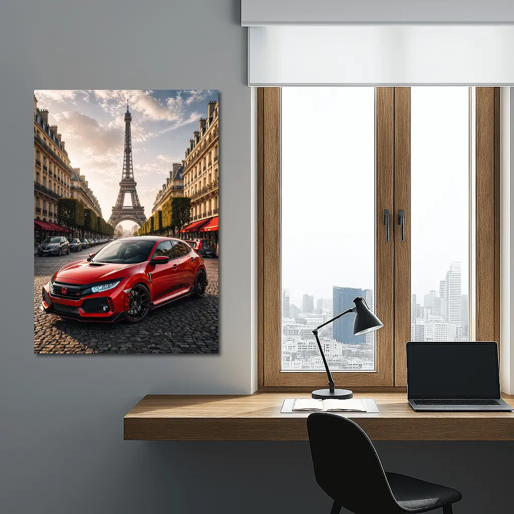 Honda Civic Type R Paris Eiffel Tower – Wall Art