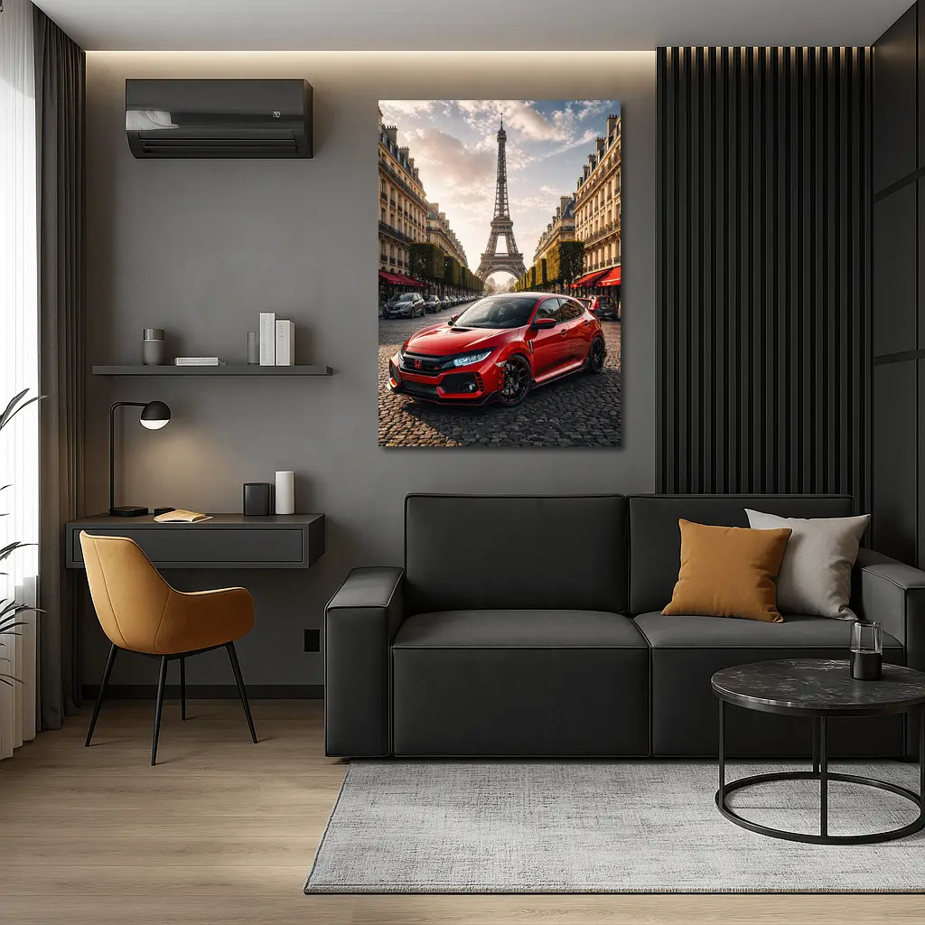 Honda Civic Type R Paris Eiffel Tower – Wall Art