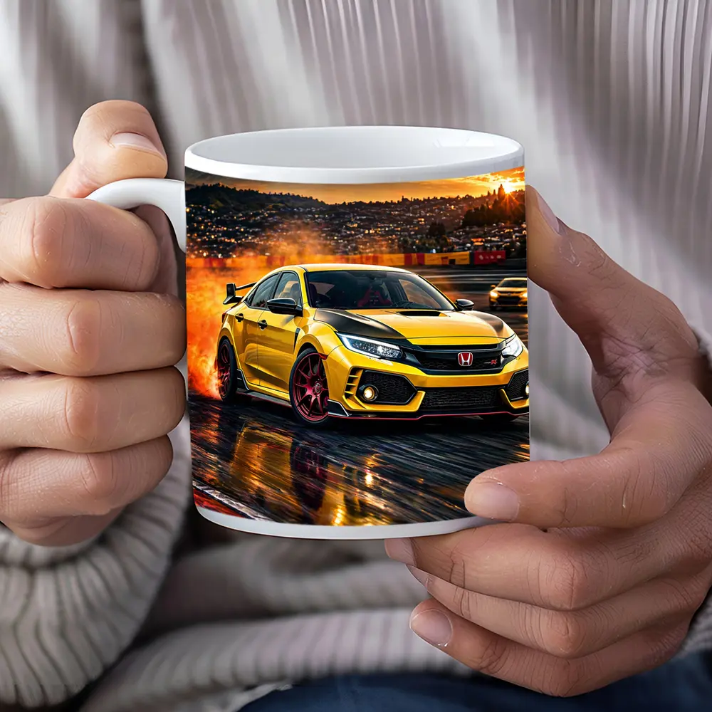 Honda Civic Type R Yellow Track Drift – Mugs
