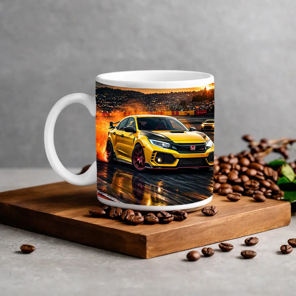 Honda Civic Type R Yellow Track Drift – Mugs