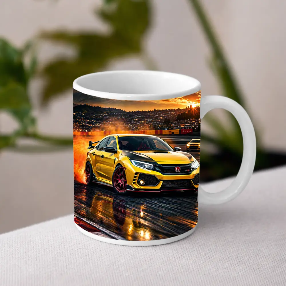 Honda Civic Type R Yellow Track Drift – Mugs